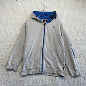 Y2K Quicksilver Hoodie Boys Youth Size M 12-14 Skater Surfer 2000's Grunge Read